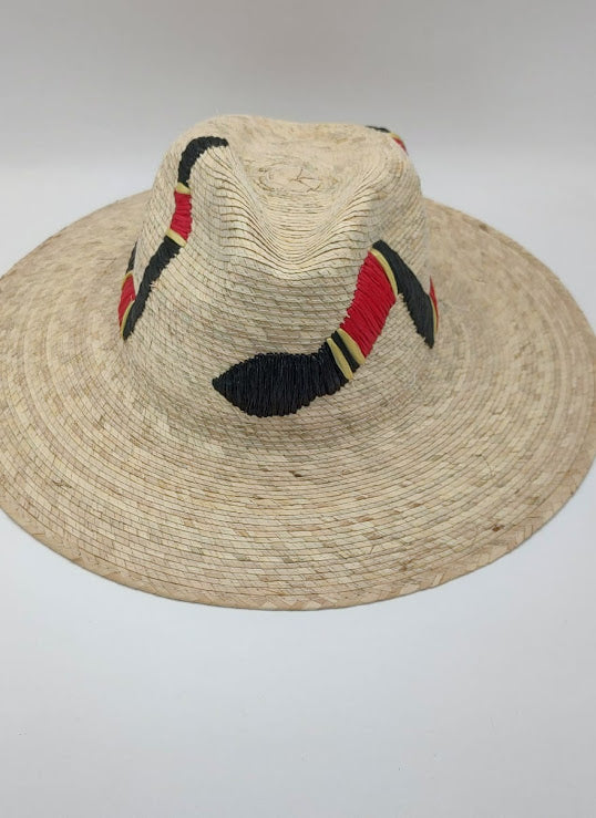 Embroidered Snake Straw Hat