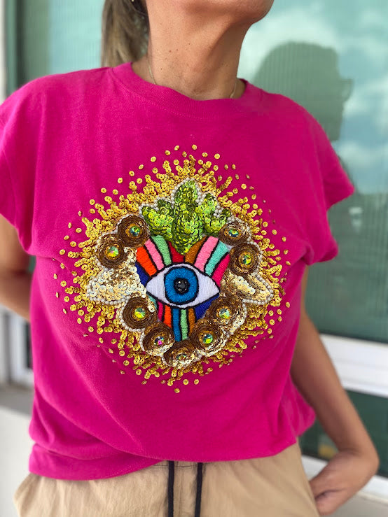 T-shirt with Mexican embroidery