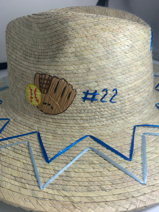 Embroidered Personalized straw hat