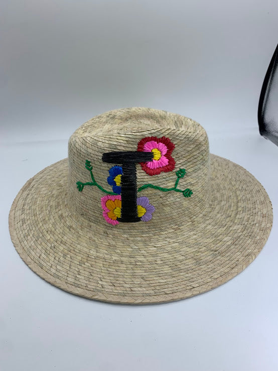Personalized straw hat.