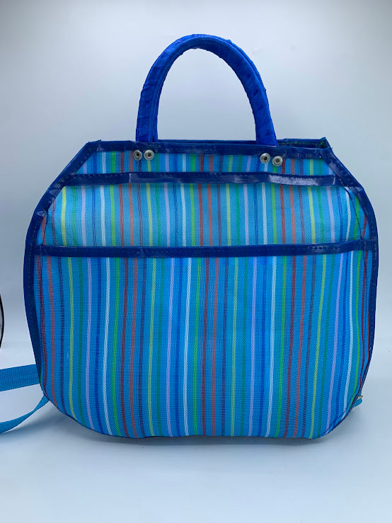 Evil eye embroidered market handbag