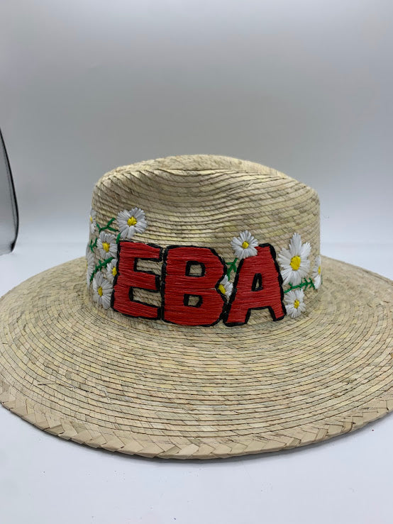 Embroidered Personalized straw hat