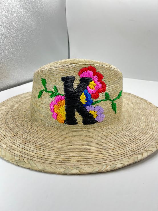 Personalized straw hat.