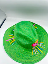 Embroidered Mexican heart straw hat