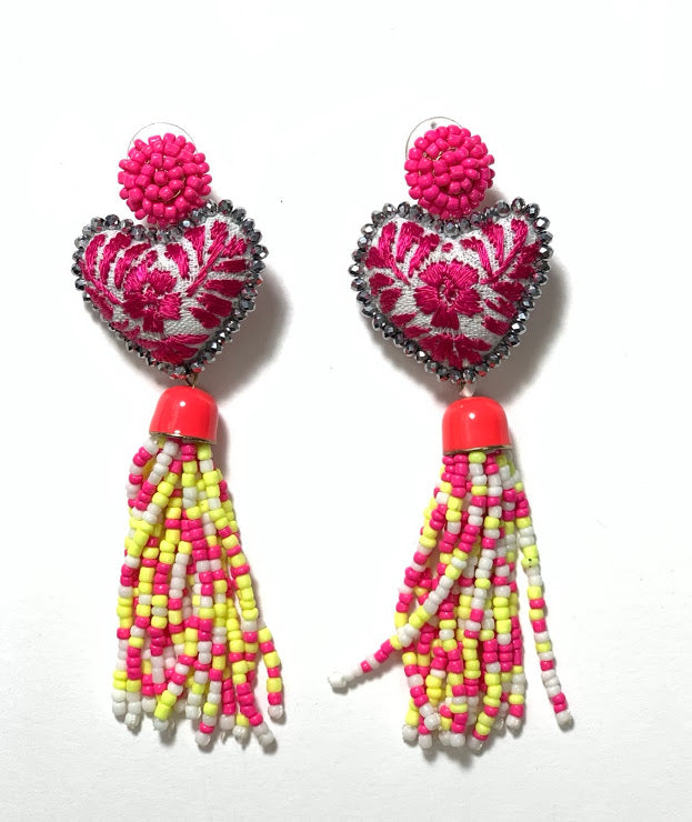 CRYSTAL POMPON EARRINGS