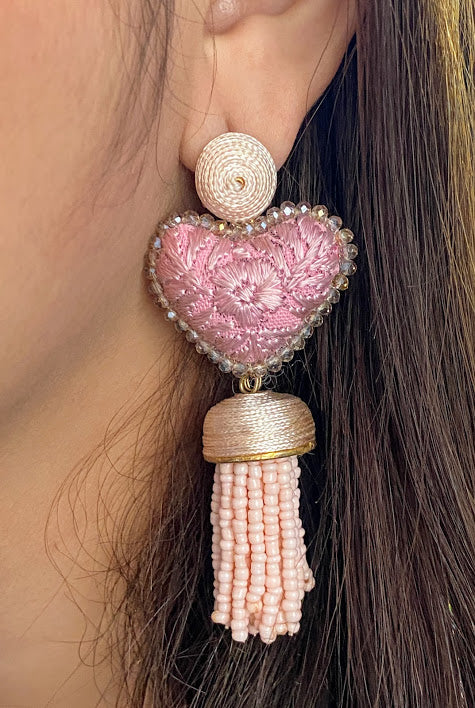 CRYSTAL POMPON EARRINGS