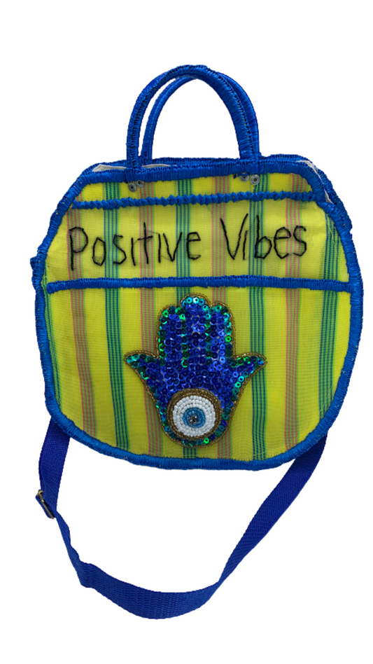 Hemsa hand Evil eye embroidered mercado handbag