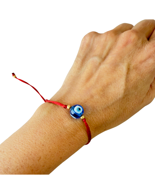Blue Evil Eye Protection Bracelet – Adjustable Red String Bracelet