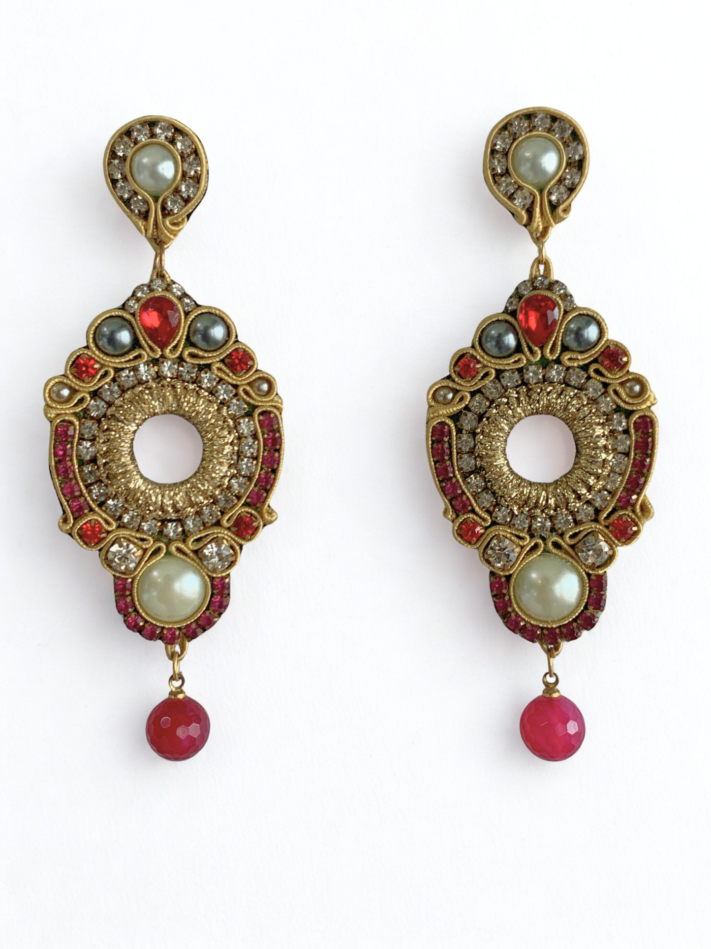 Golden Halo Pearl Earrings