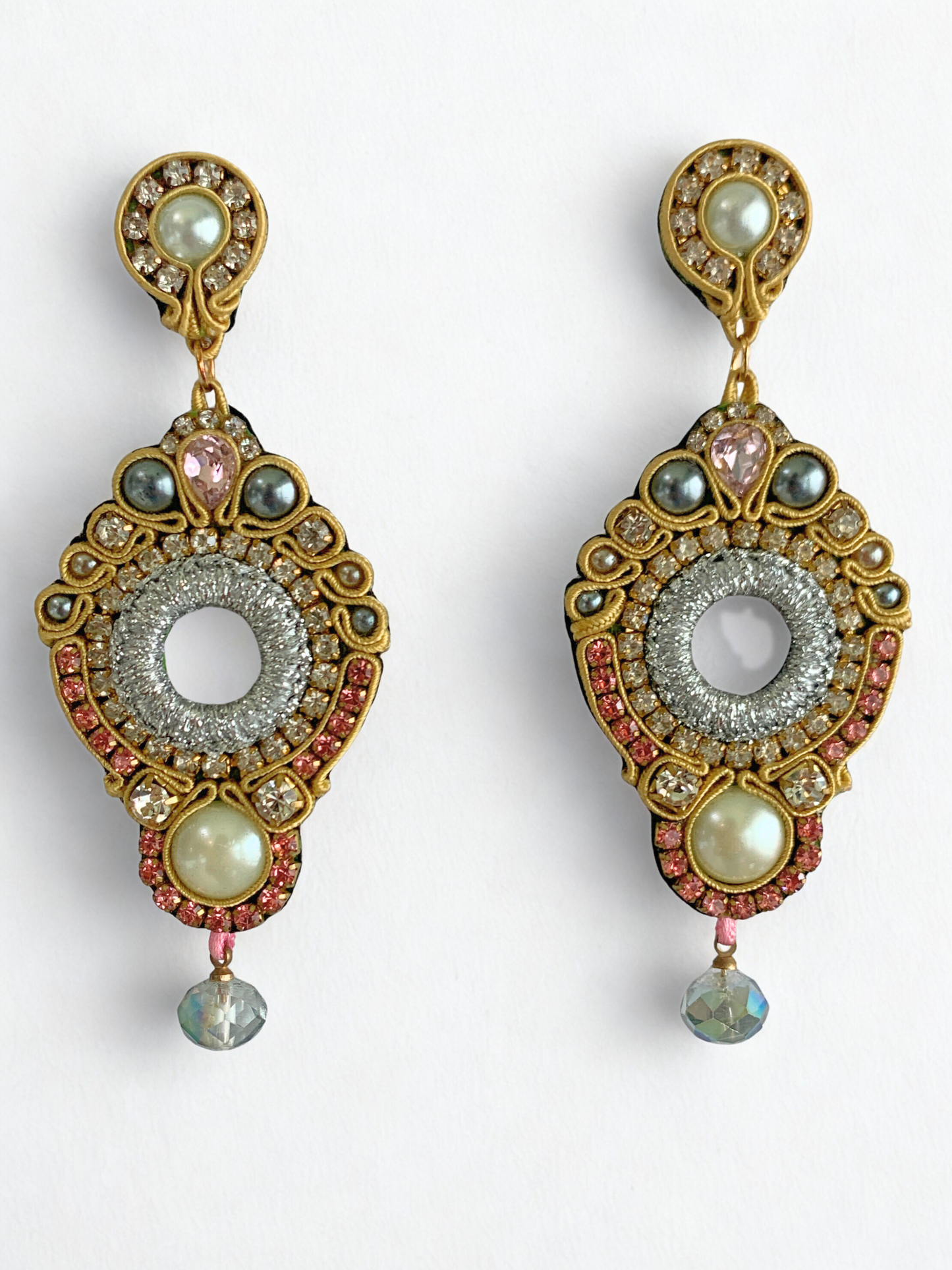 Golden Halo Pearl Earrings