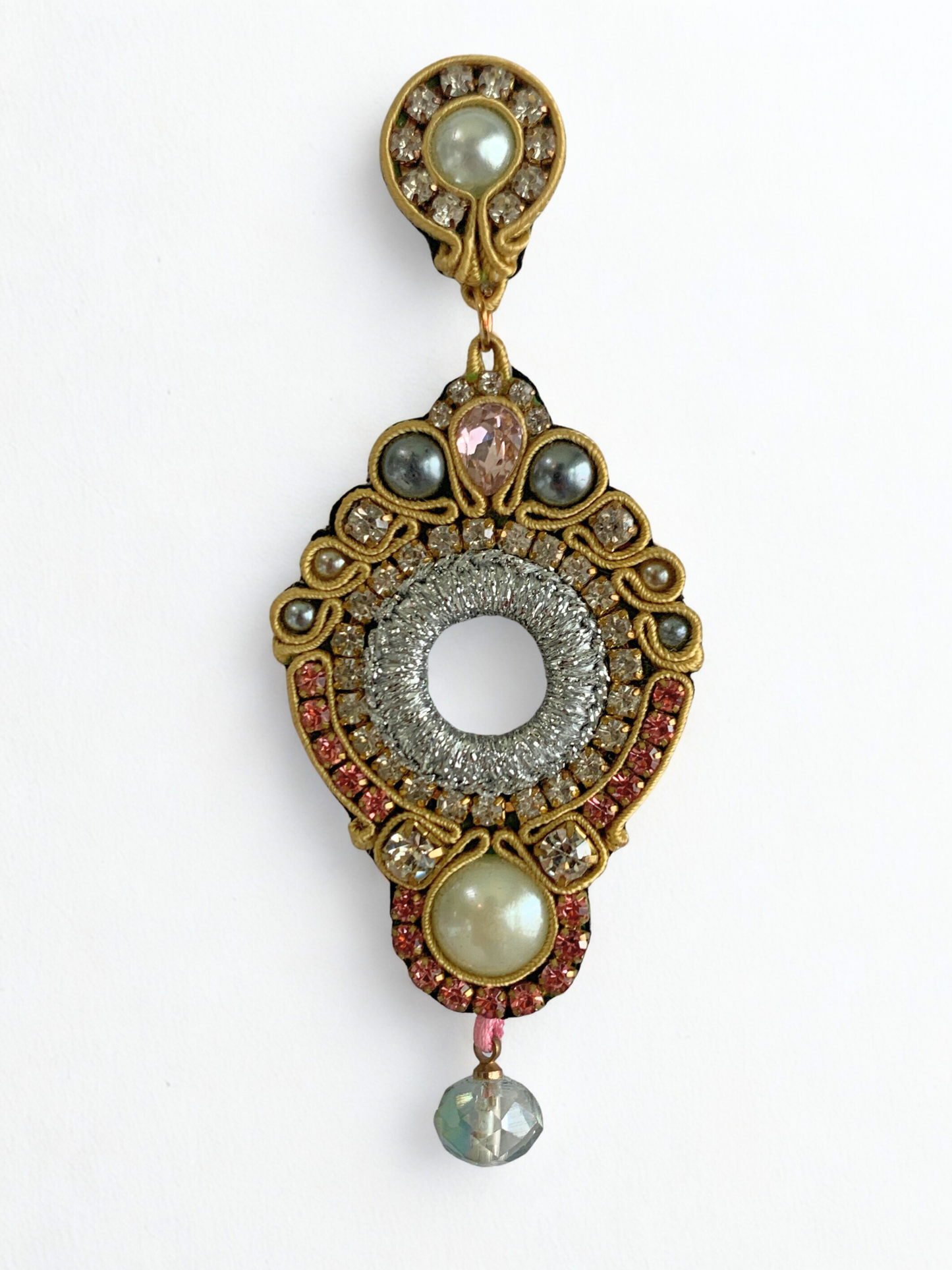Golden Halo Pearl Earrings