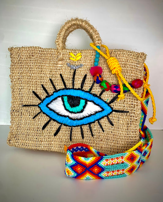 Unique Evil Eye Henequen Bag