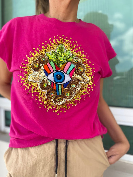 T-shirt with Mexican embroidery