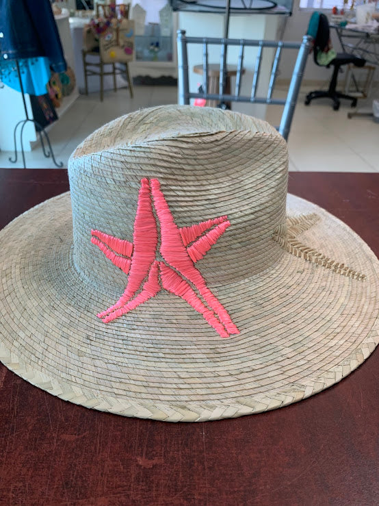 Embroidered or hand painted beach sea theme hat