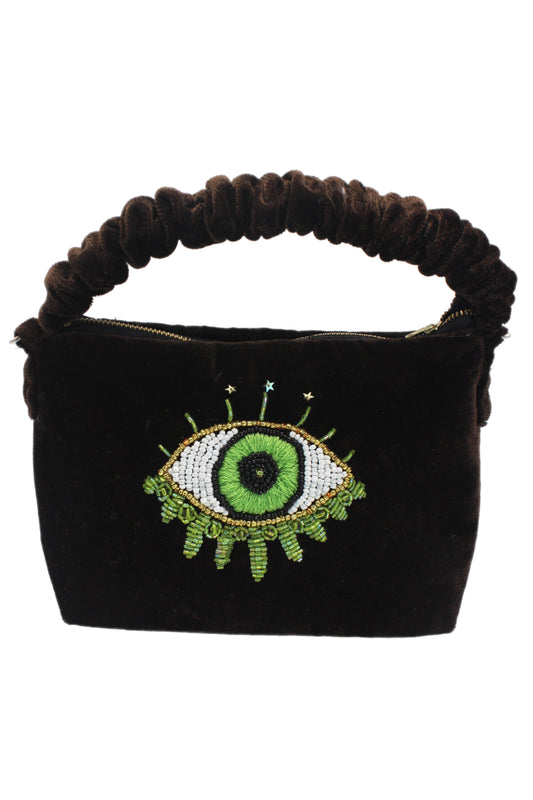 Crossbody Velvet Handbag Evil eye