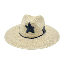 Embroidered star straw hat