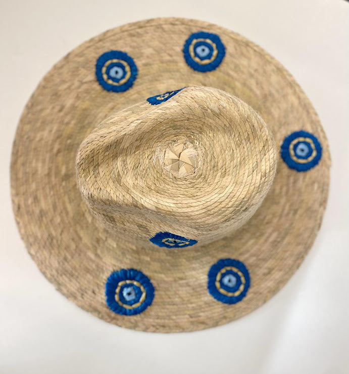 Embroidered straw hat