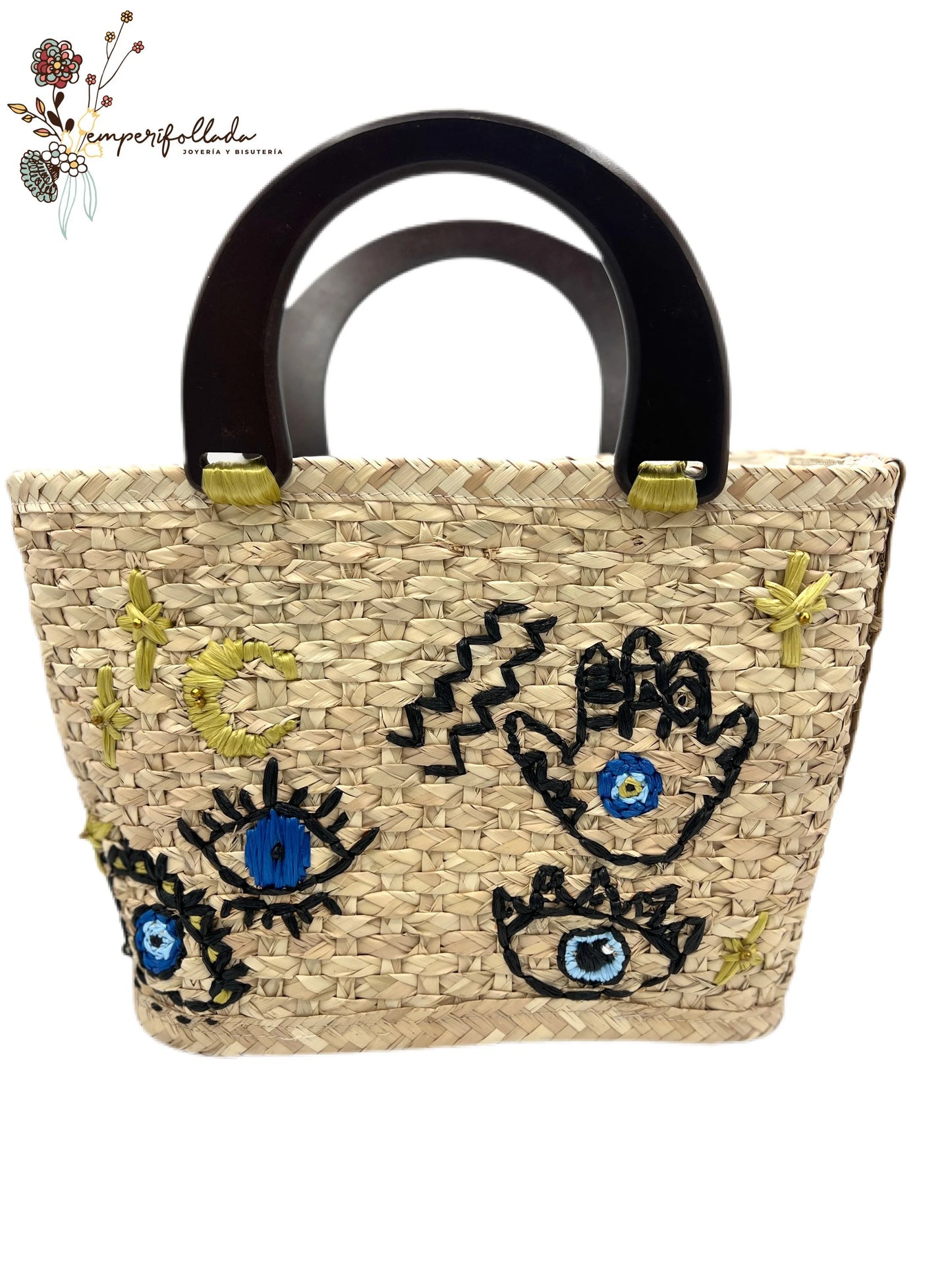 Palm bag with evil eye design