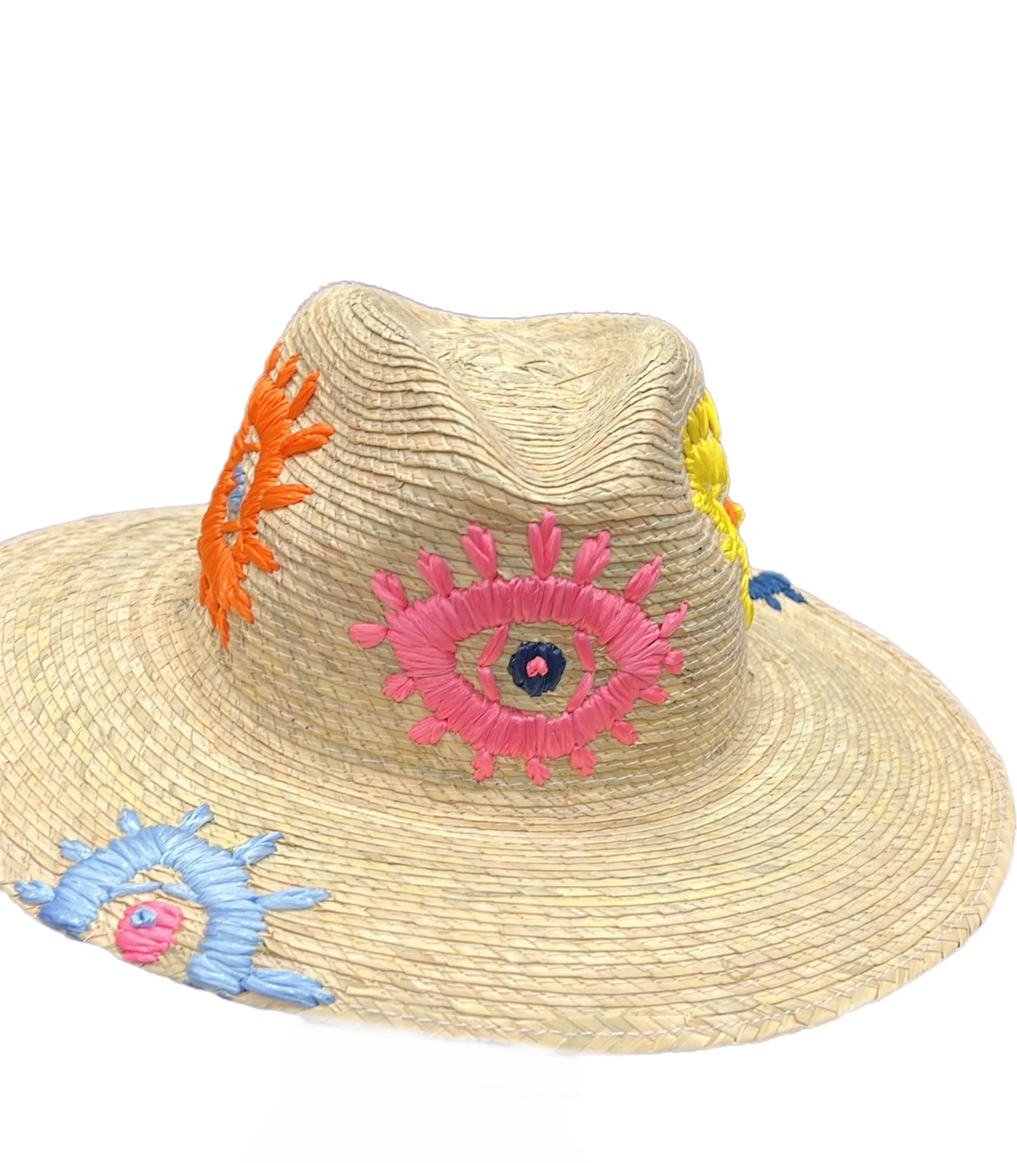 Embroidered straw hat