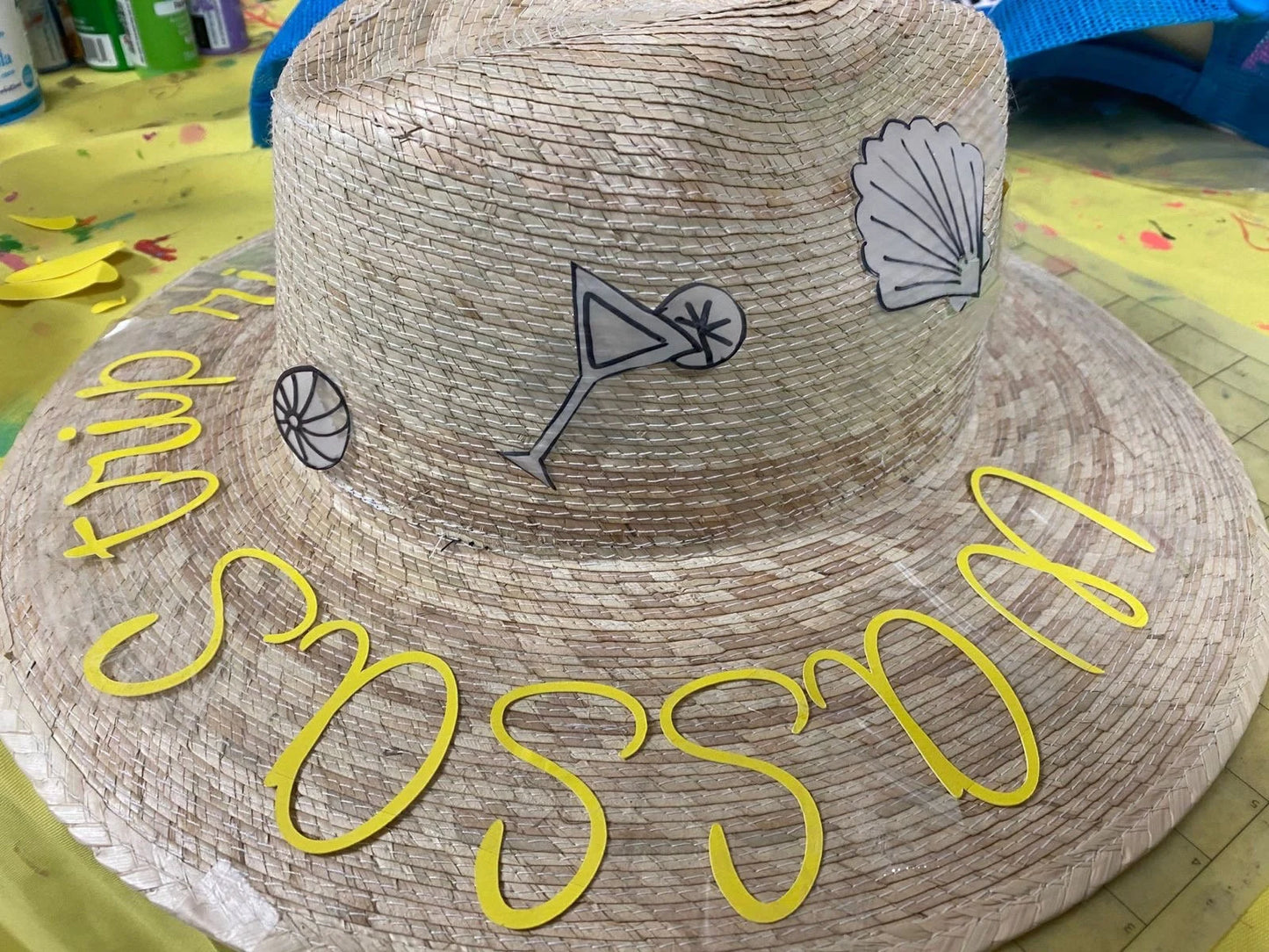 Embroidered Personalized straw hat