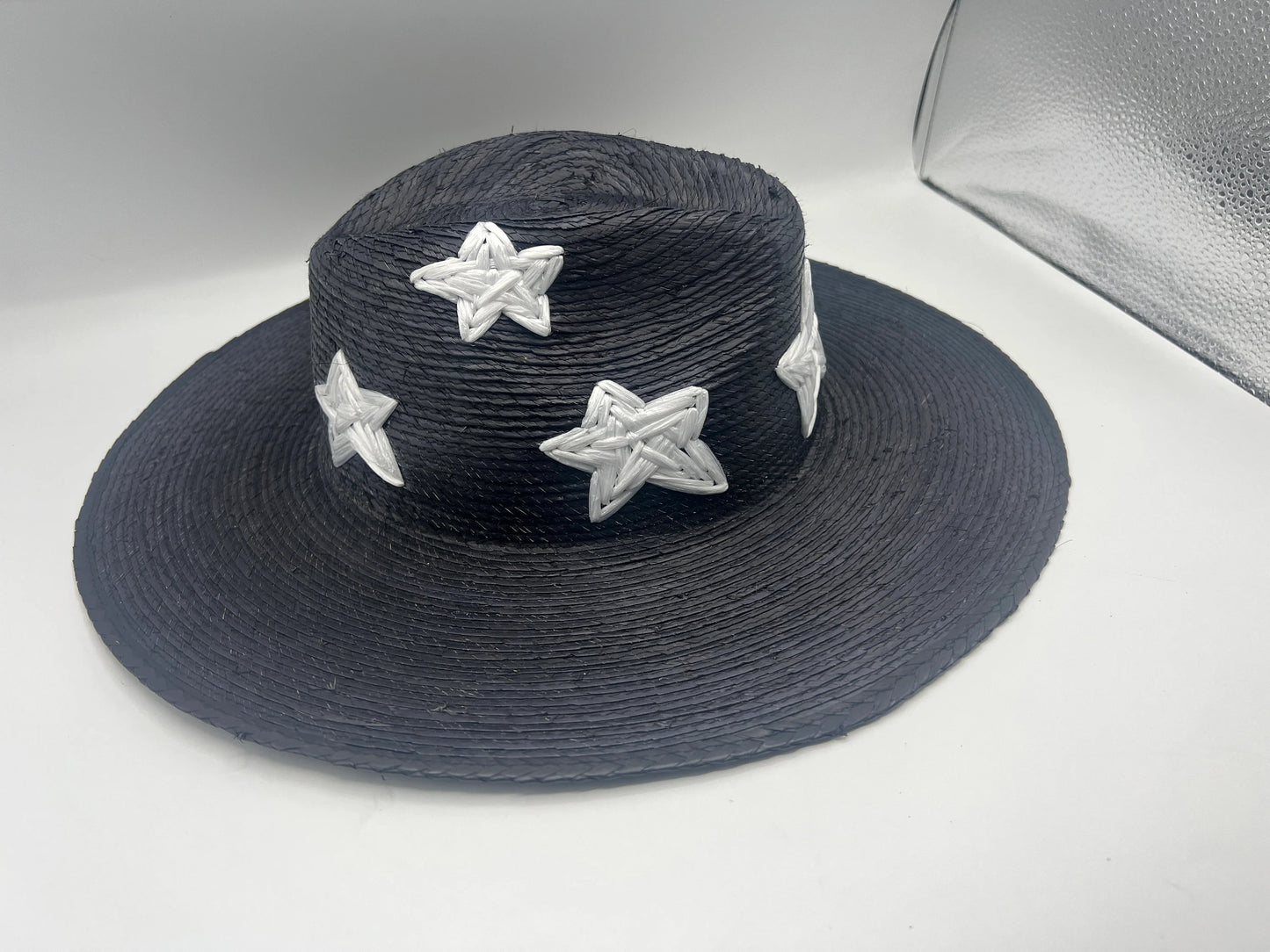 Embroidered star straw hat