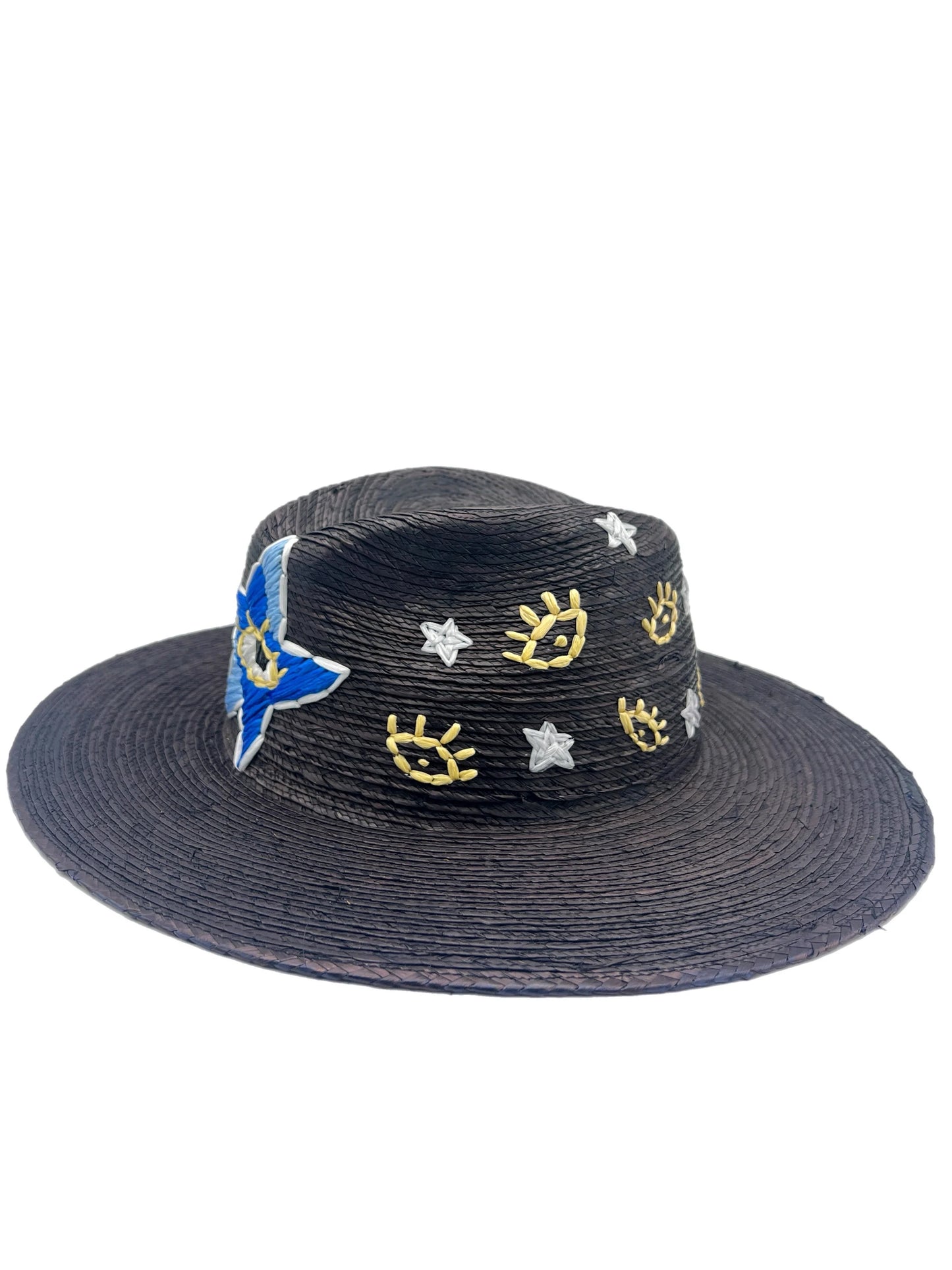 Embroidered evil eye and stars